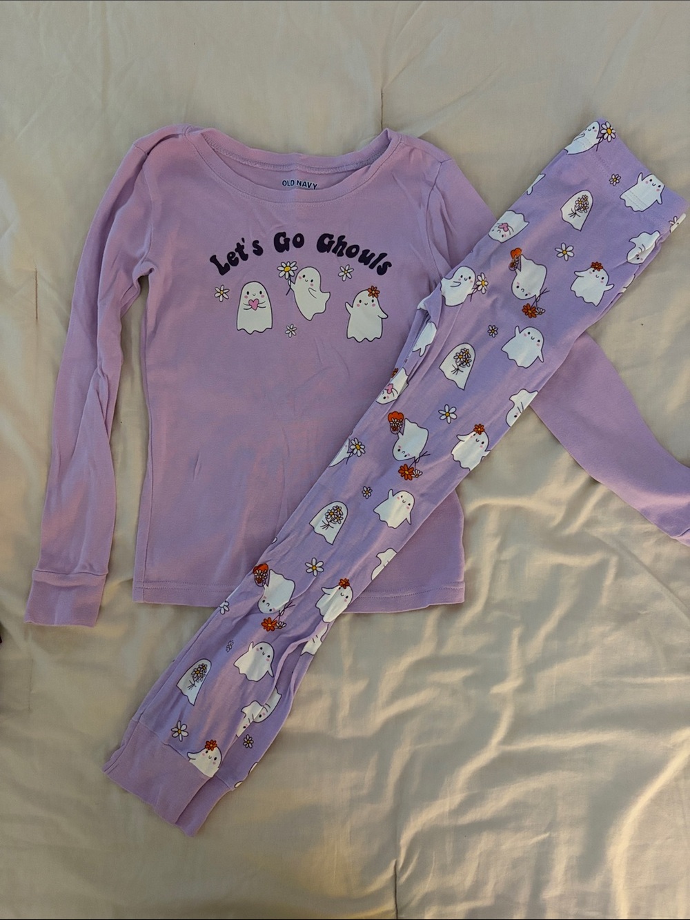 Old Navy Lilac 'Let's Go Ghouls' Ghost Pajama Set